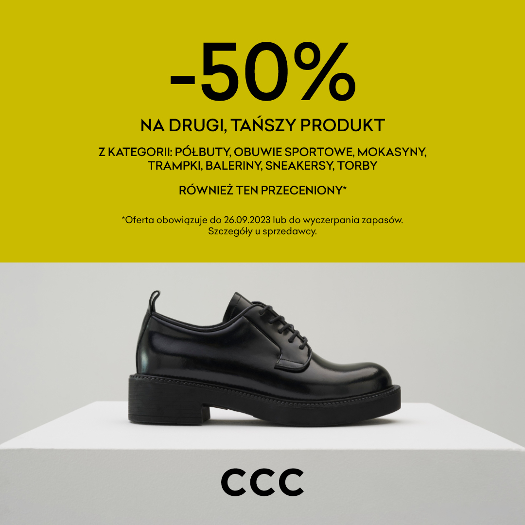 CCC: -50% na drugi produkt