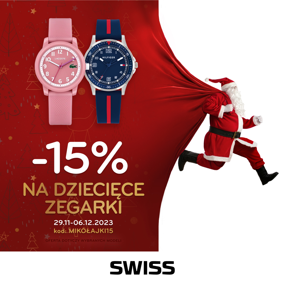 SWISS: -15% na dziecięce zegarki